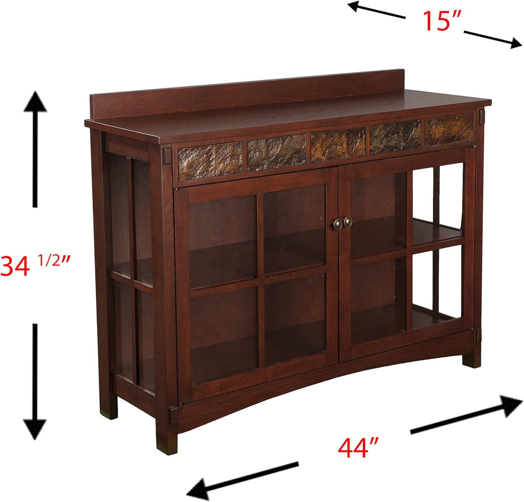 Red Washed Sideboard & Curio X27729