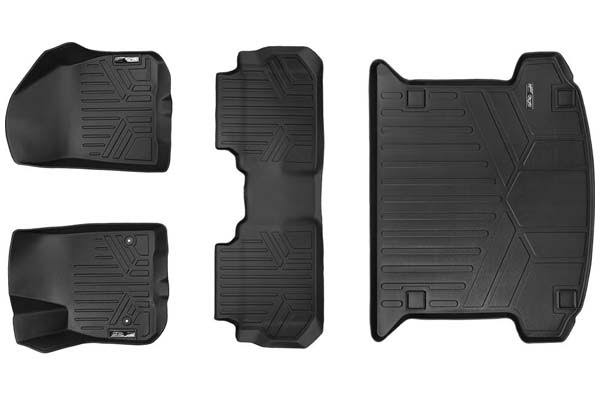 Black 2 Rows Floor Mats and Cargo Liner Set P4395