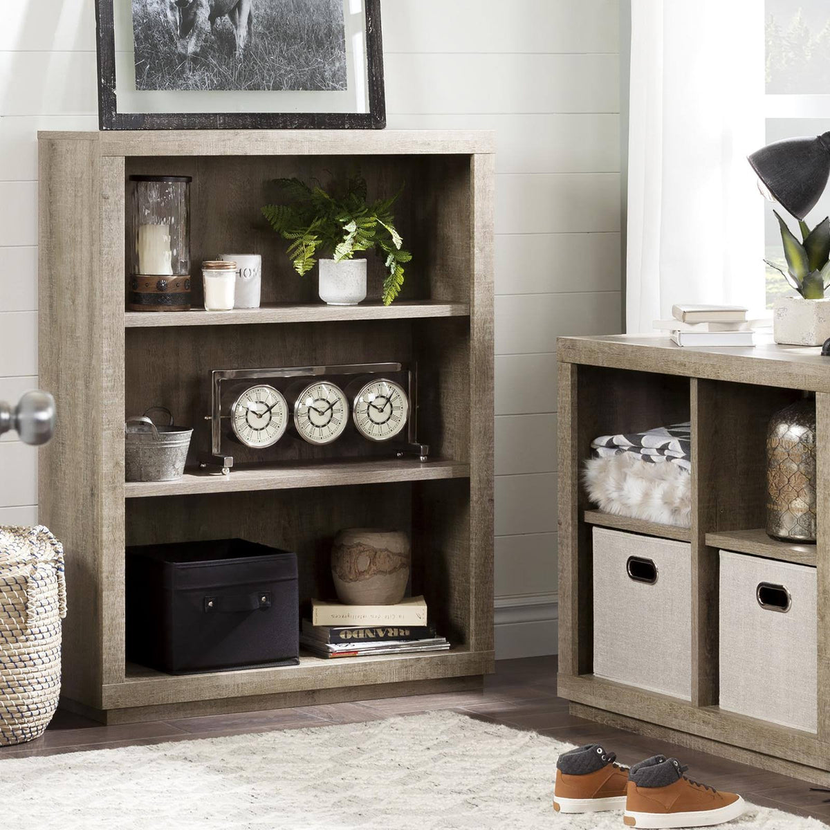 3 Shelf Weathered Oak Bookcase X39071