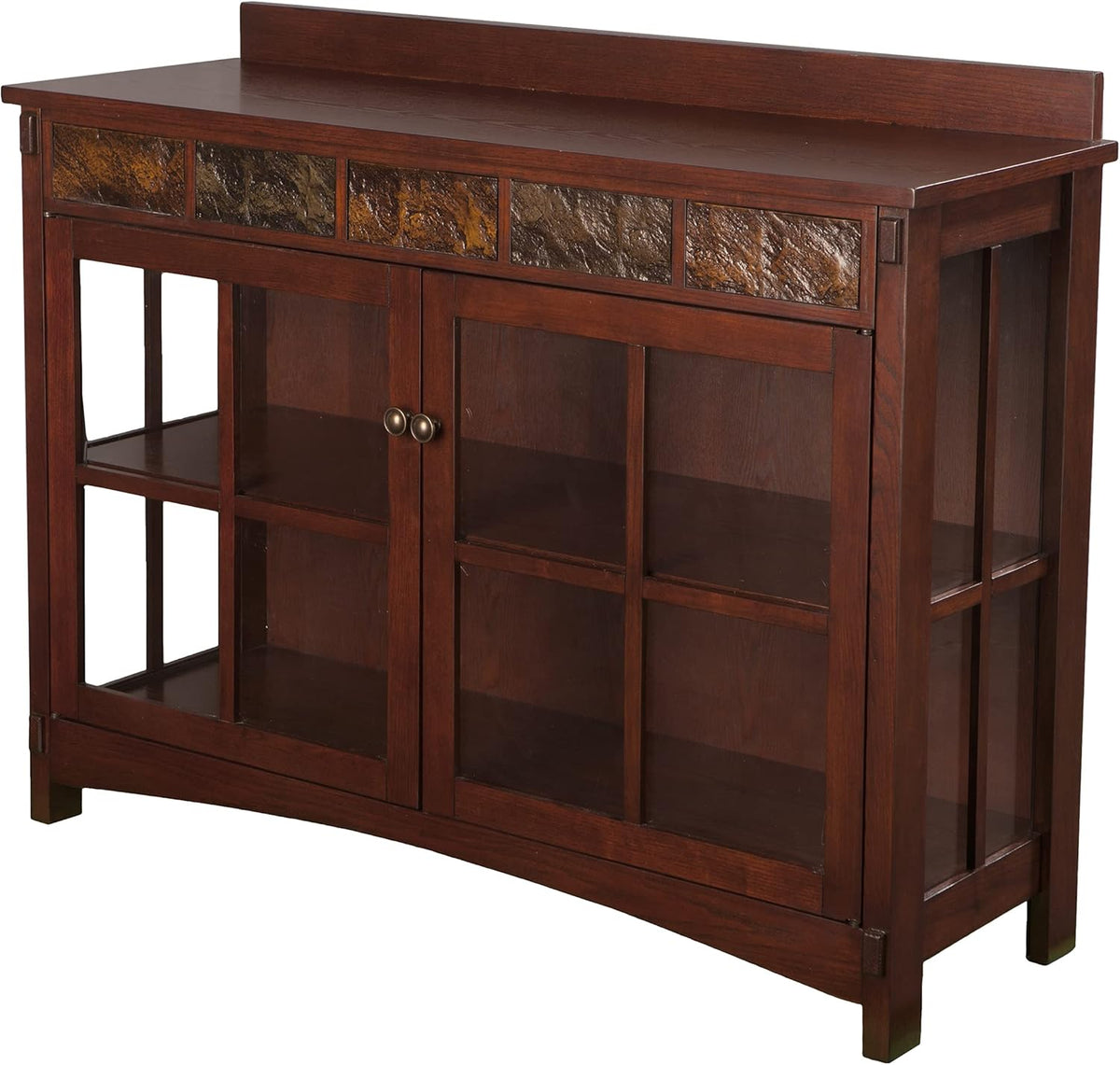 Red Washed Sideboard & Curio X27729
