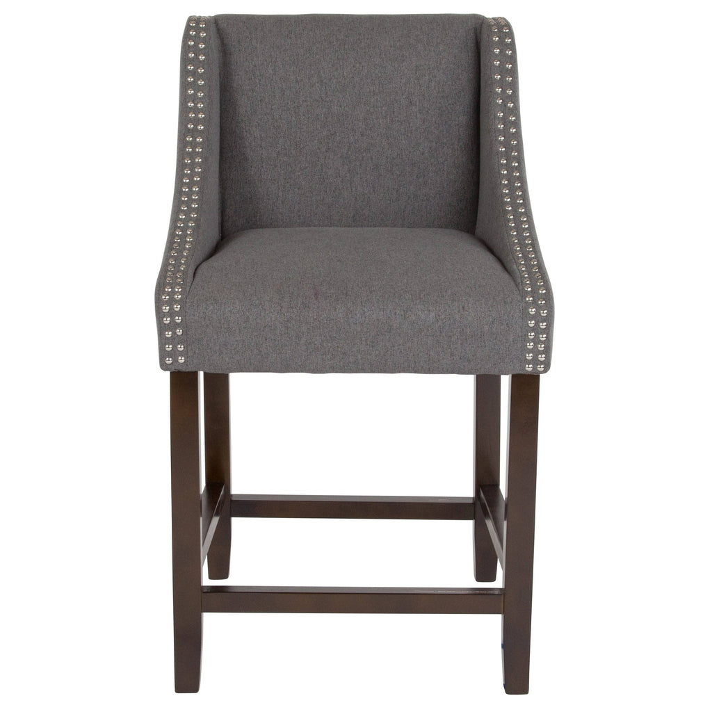 Light Grey Fabric Counter Height Stool B47730