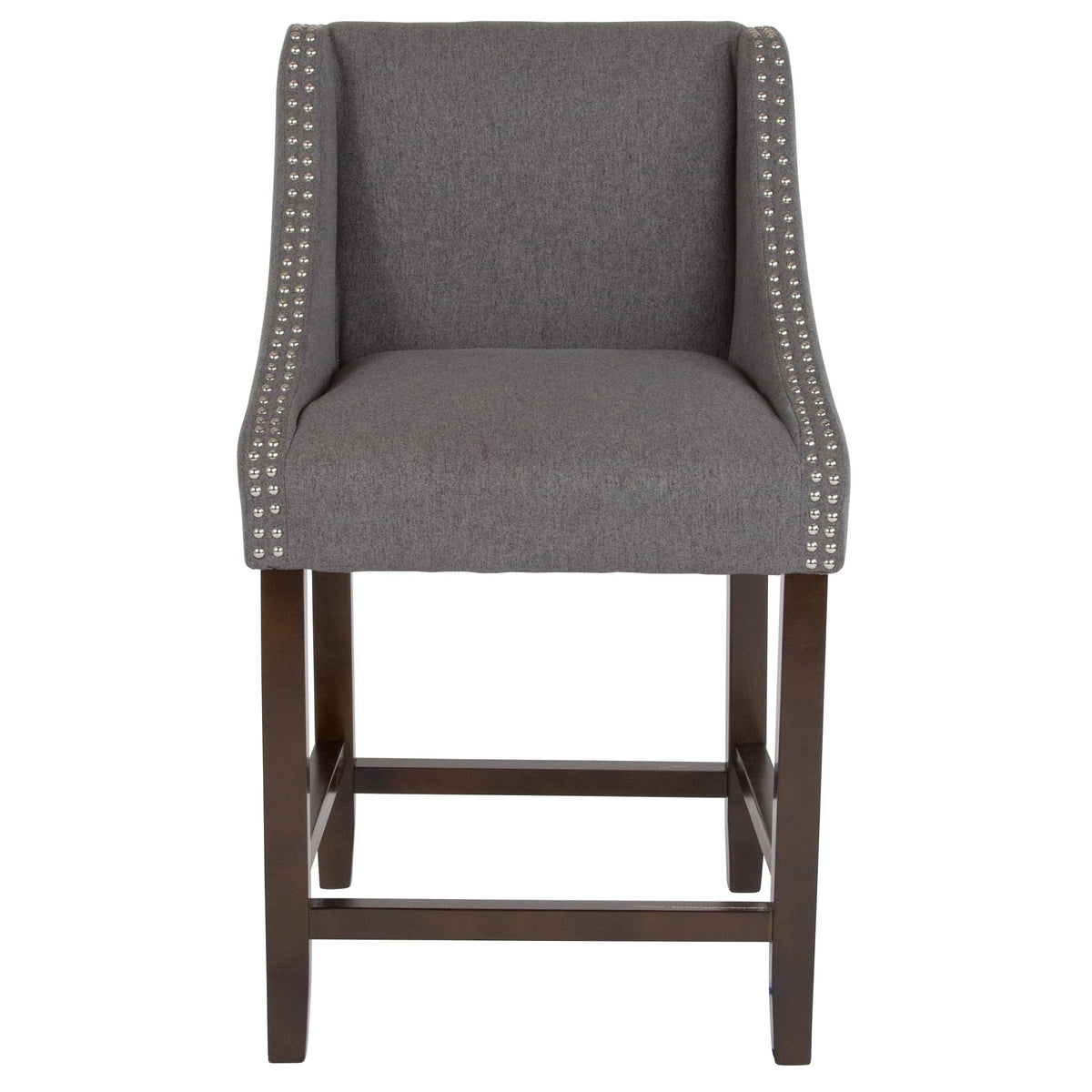 Light Grey Fabric Counter Height Stool B47730