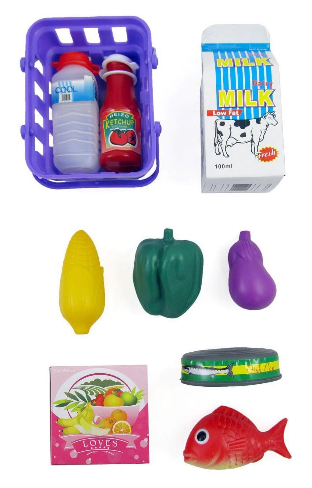Cash Register with Checkout Scanner, Weight Scale, Microphone, Calculator, Play Money and Food Shopping Playset J6295