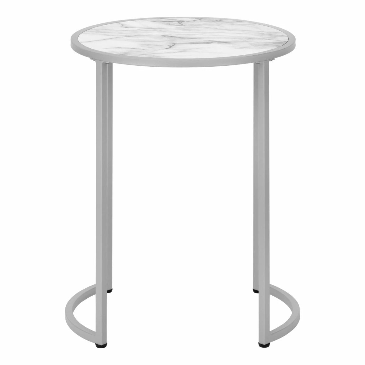 White Round Metal Accent Table O652
