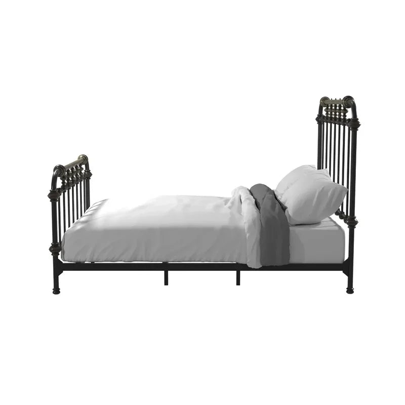 King Metal Spindle Bed Antique Black G303978