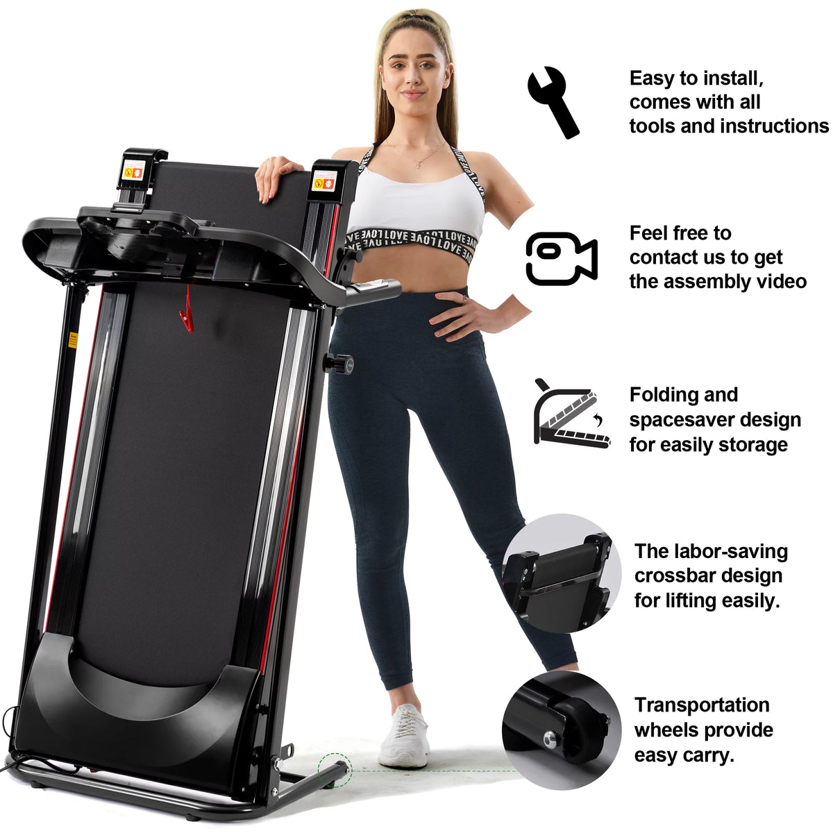 2.5HP Folding Treadmill with Incline N56286