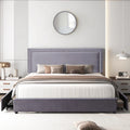 Full Bed Frame with 4 Storage Drawers and Adjustable Headboard S20718
