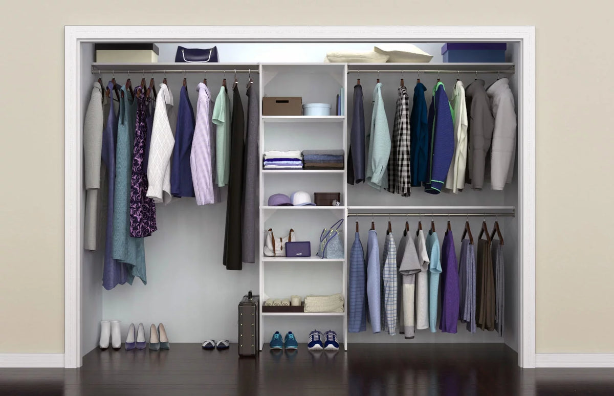 7 To 10 Foot Wide Closet System Kit Grey C630452