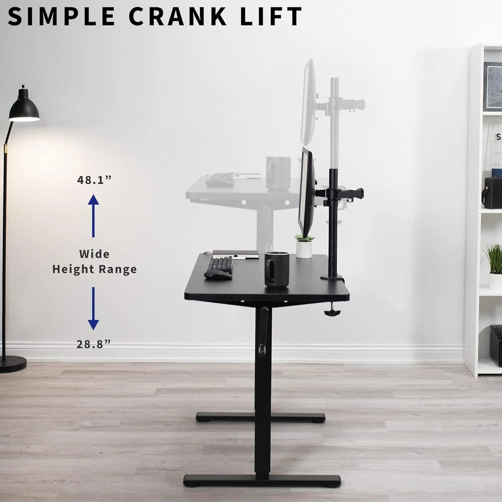 Dark Walnut 43 X 24 Inch Height Adjustable Standing Desk V297