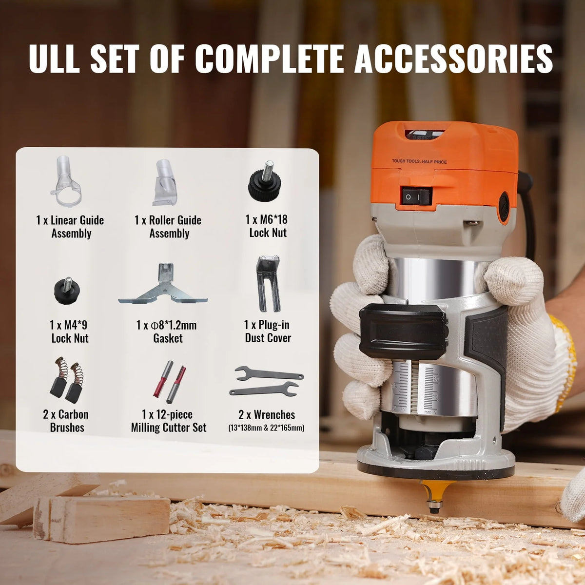 120V 800W 6 Speed 30000RPM Wood Trimmer Router S1962