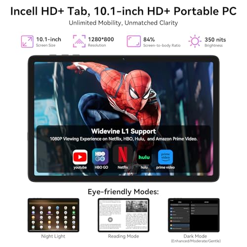 Android 15 Tablet 10.1 Inch 24GB RAM 256GB ROM 2 in 1 with Keyboard H324