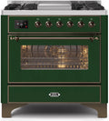 Emerald Green Bronze Trim Dual Fuel Propane Gas Range U8809