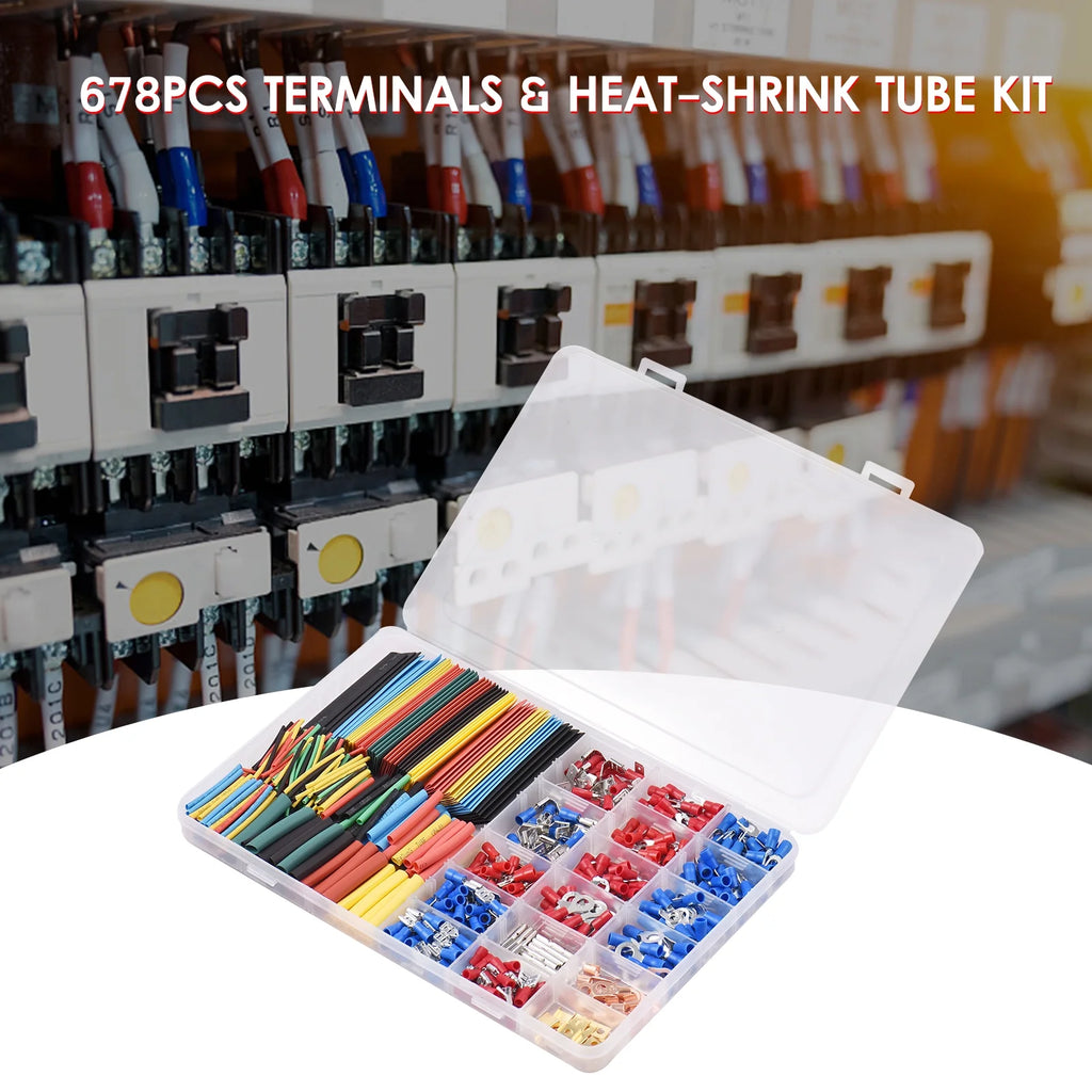 678PCS Terminals & Heat-shrink Tube Kit W285