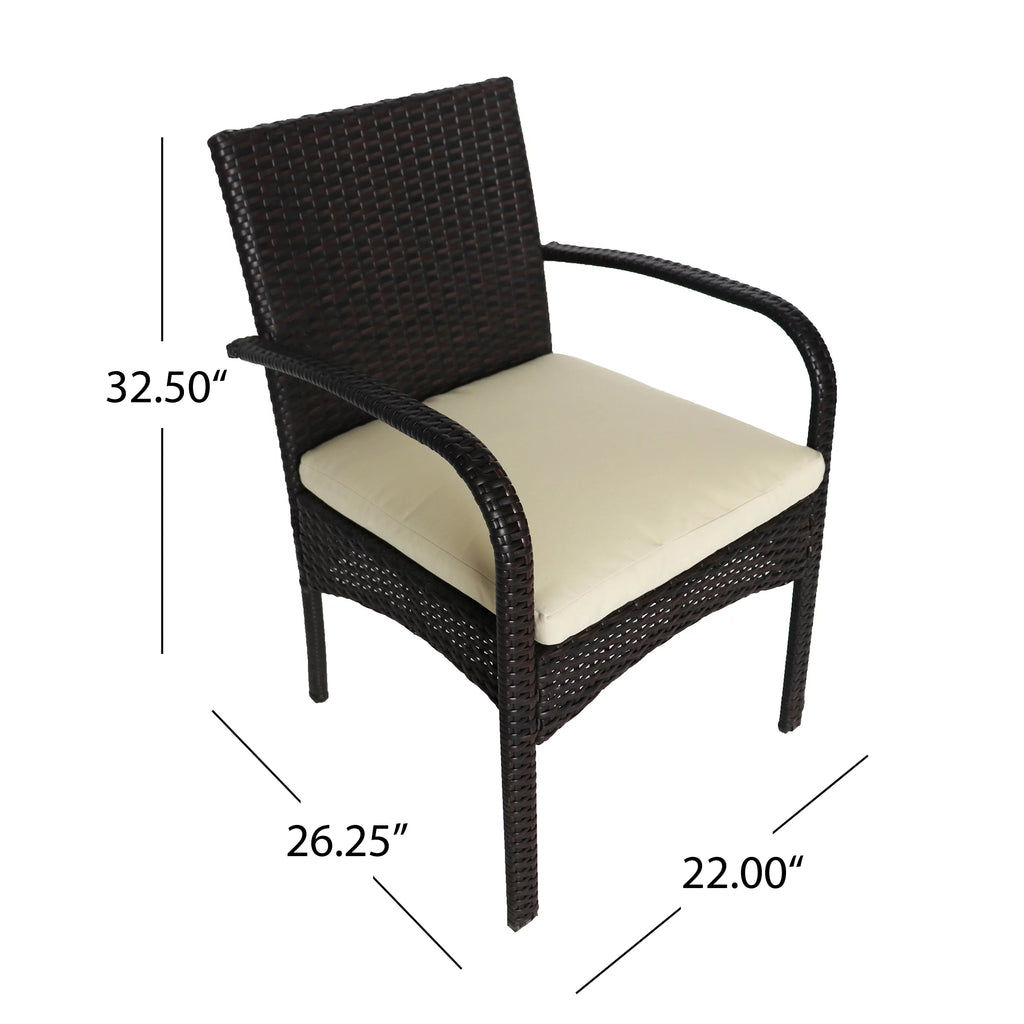 3-Piece Outdoor Wicker Fabric Bistro Set D1303