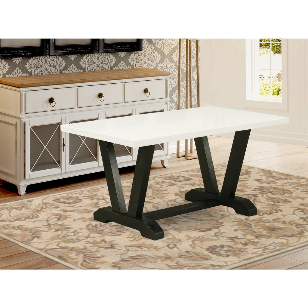 36X60 In Dining Table with Black Leg and White Top X22998