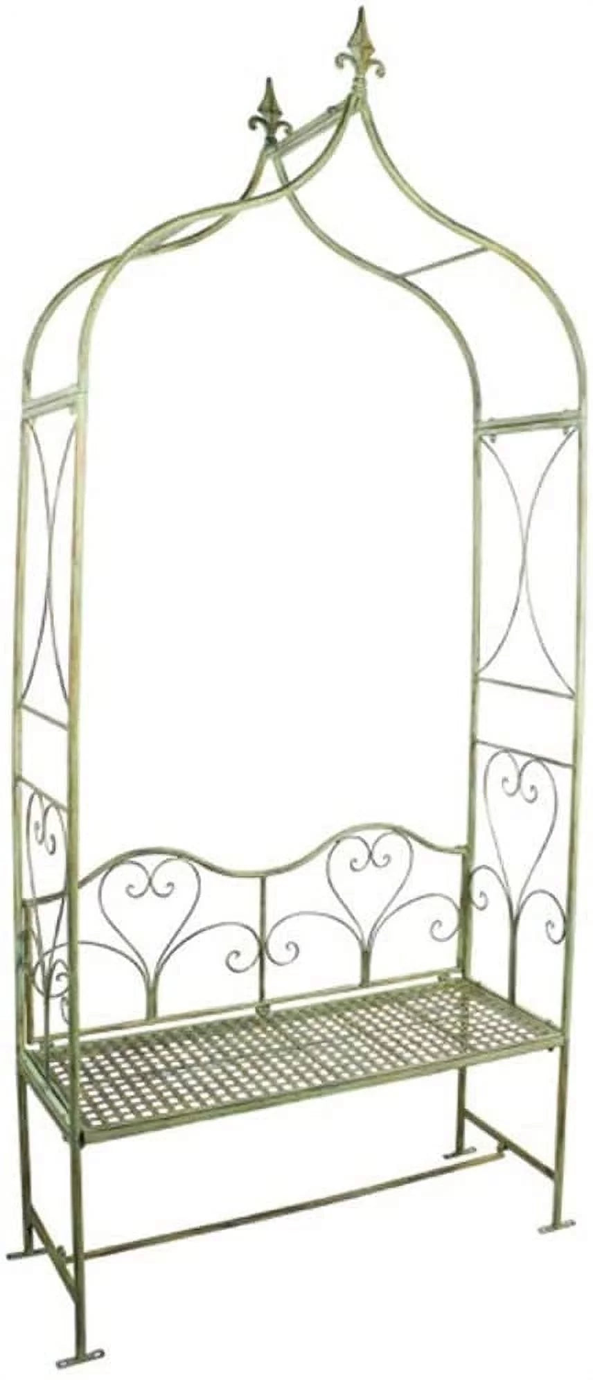 Garden Arch with Bench Wrought Iron V545551
