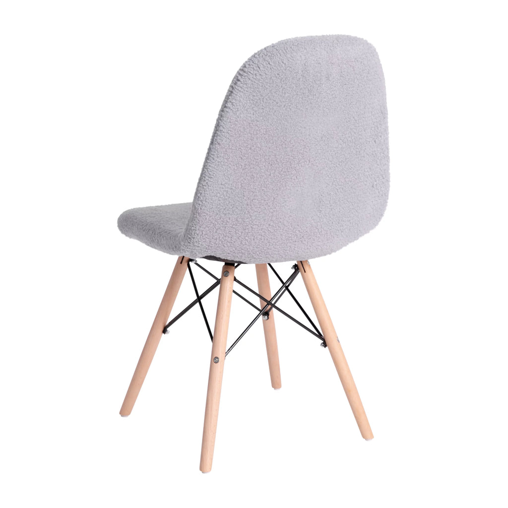 Set of 2 Gray Faux Shearling Accent Chair G809