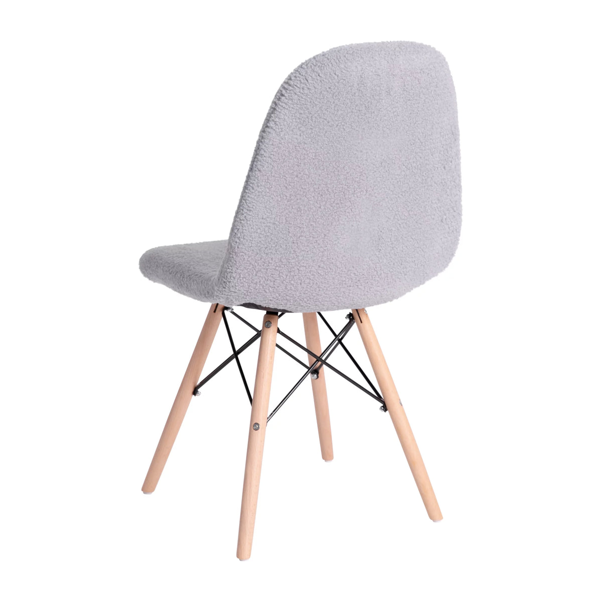 Set of 2 Gray Faux Shearling Accent Chair G809