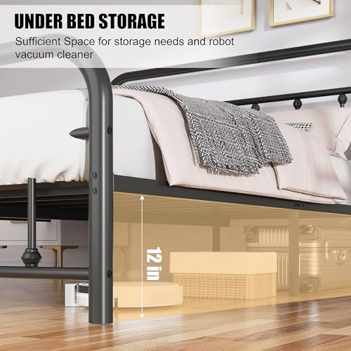 Full Size Metal Bed Frame with Headboard and Footboard Y235410