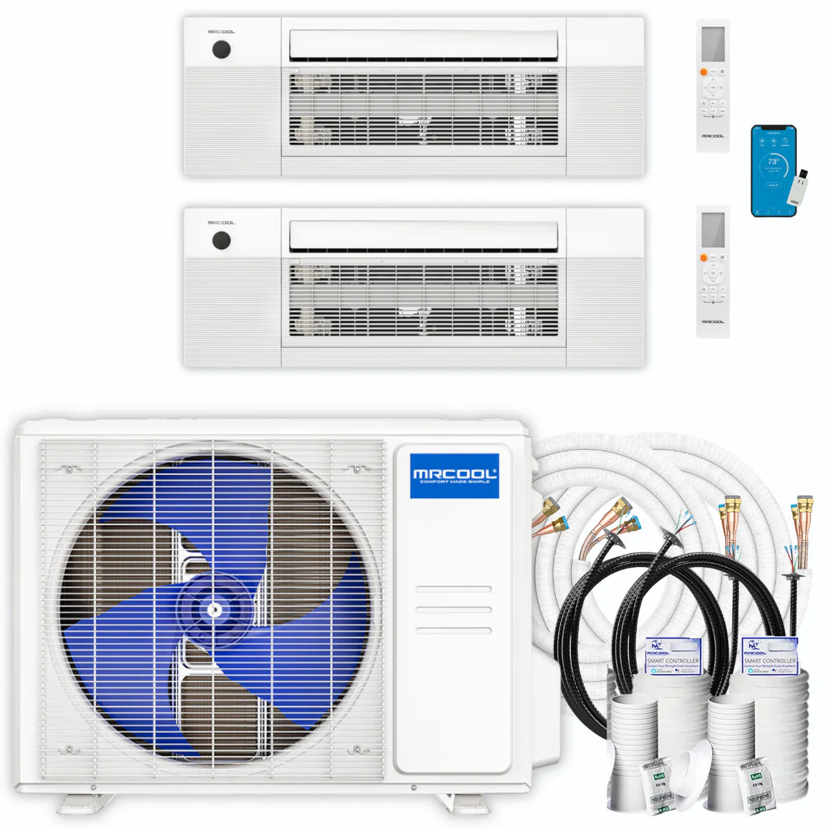 30,000 BTU 2 Zone Ceiling Cassette Ductless Air Conditioner and Heat Pump G26384