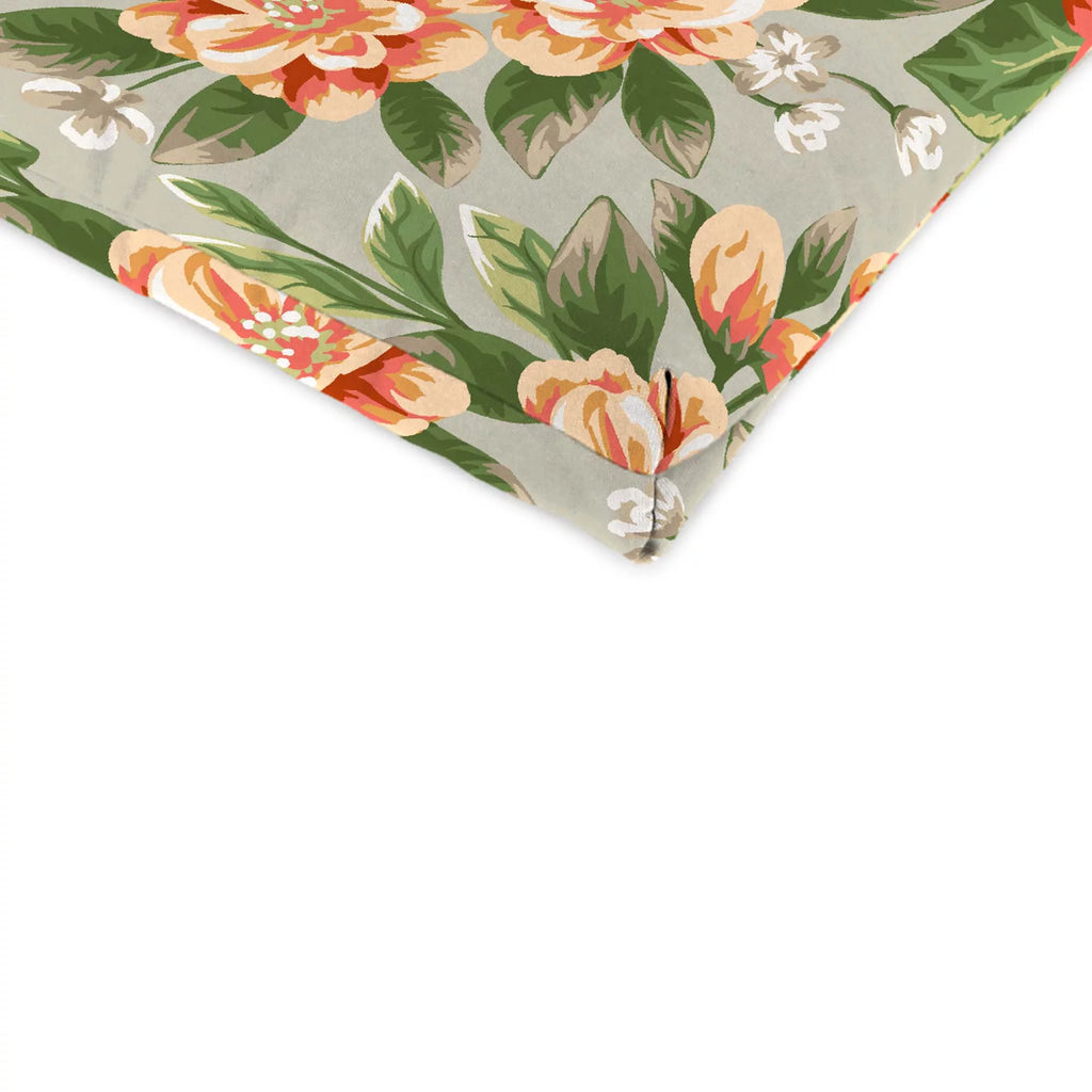 Grey Floral Rectangular Outdoor Chaise Lounge Cushion with Ties L296274