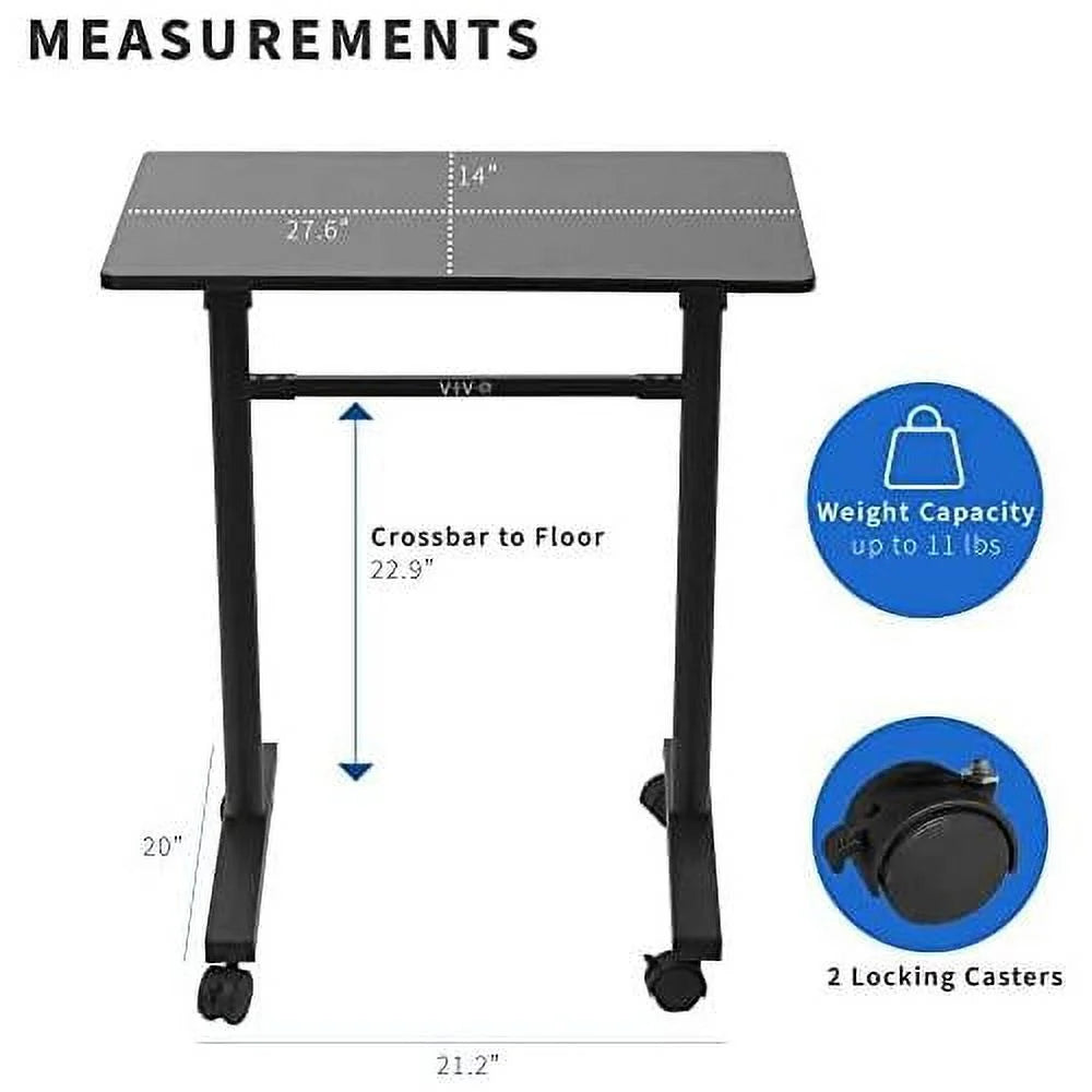 Height Adjustable 28 X 14 Inch Standing Desk Cart Black C54305