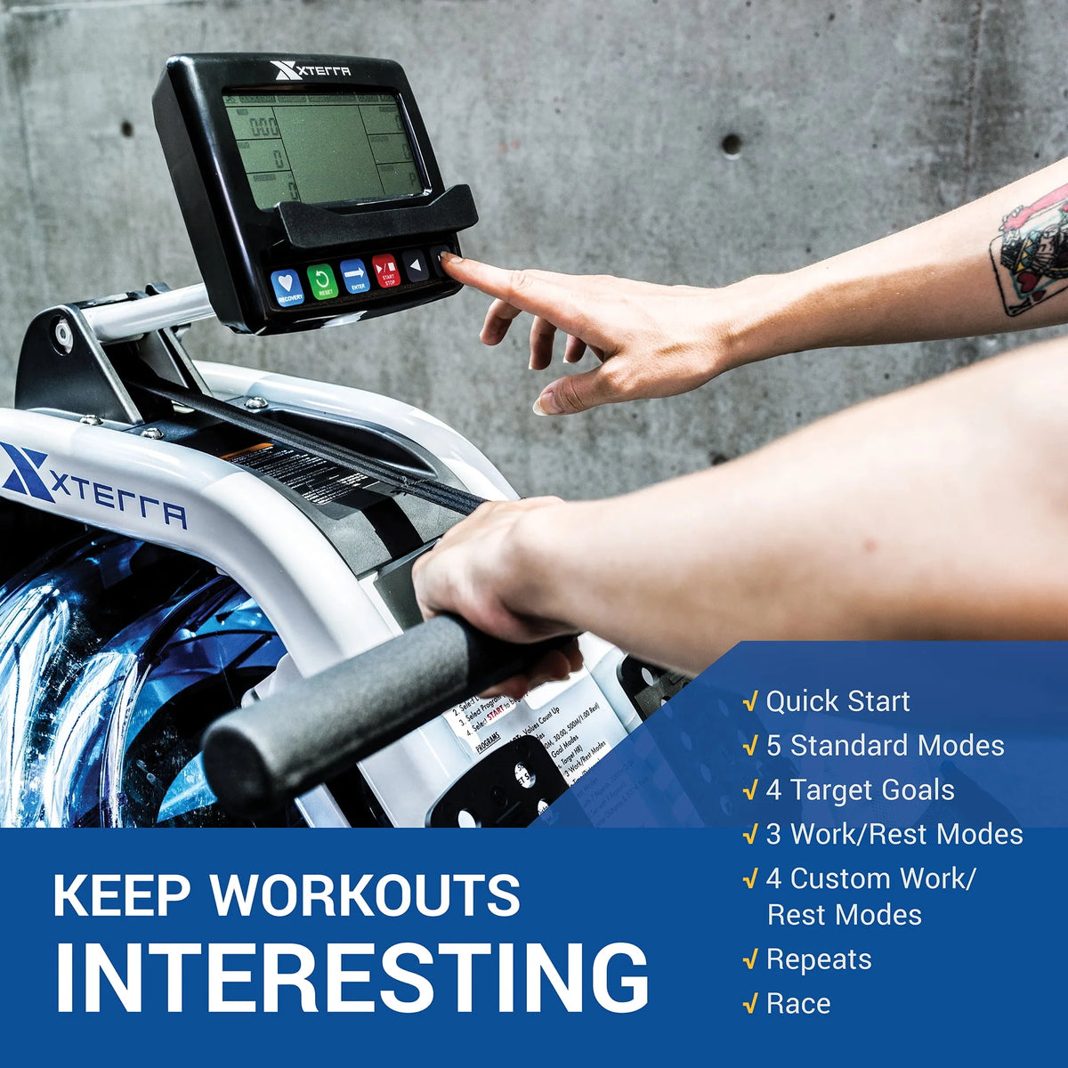 Water Rowing Machine with 6 Resistance Levels and LCD Display G693
