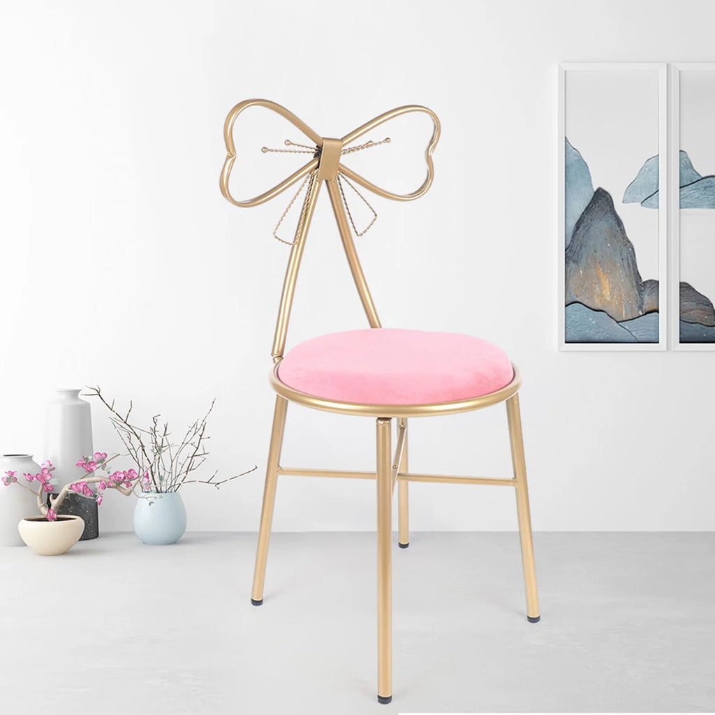 Pink Velvet Butterfly Vanity Chair T4722