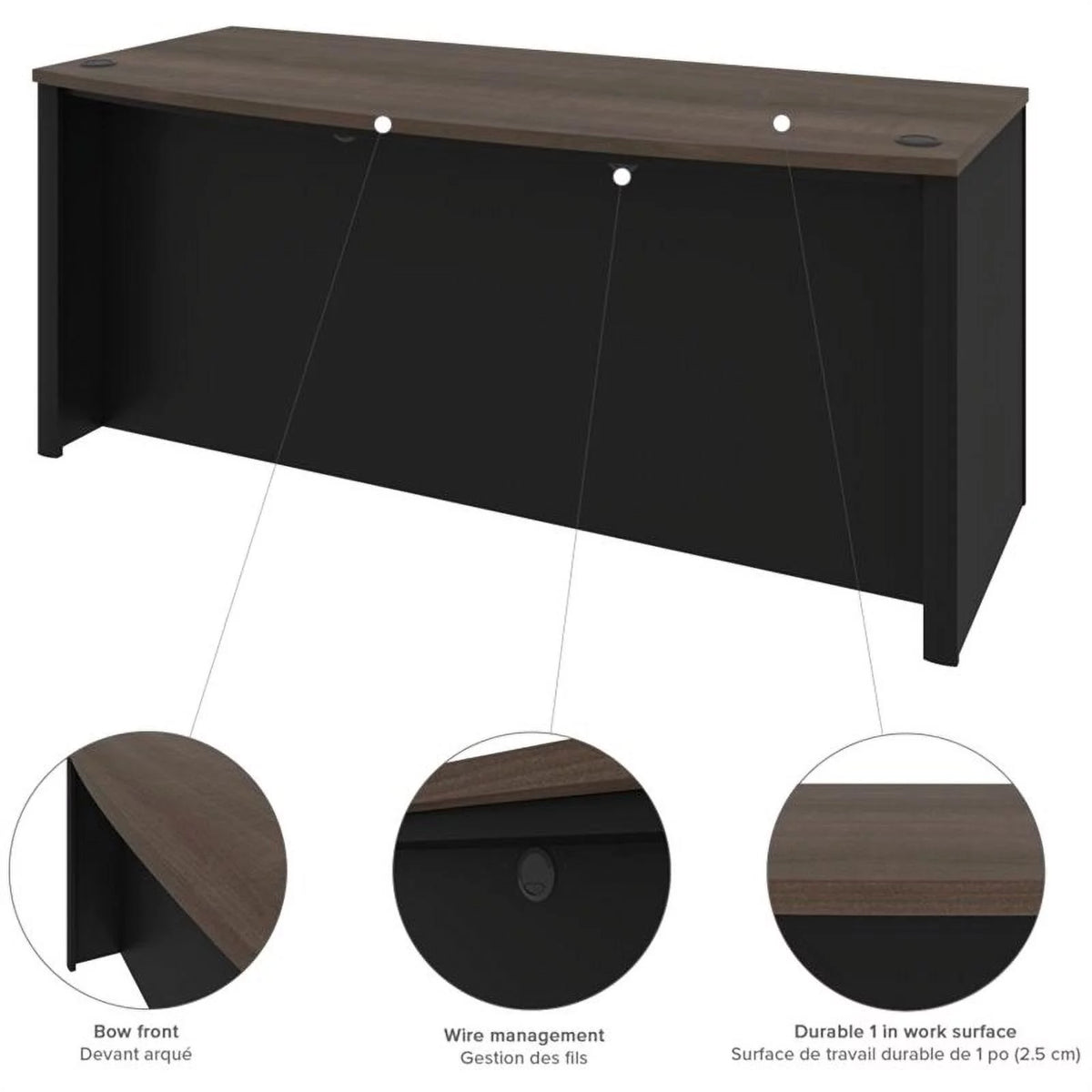 5 Piece Wood U Shaped Computer Desk F895