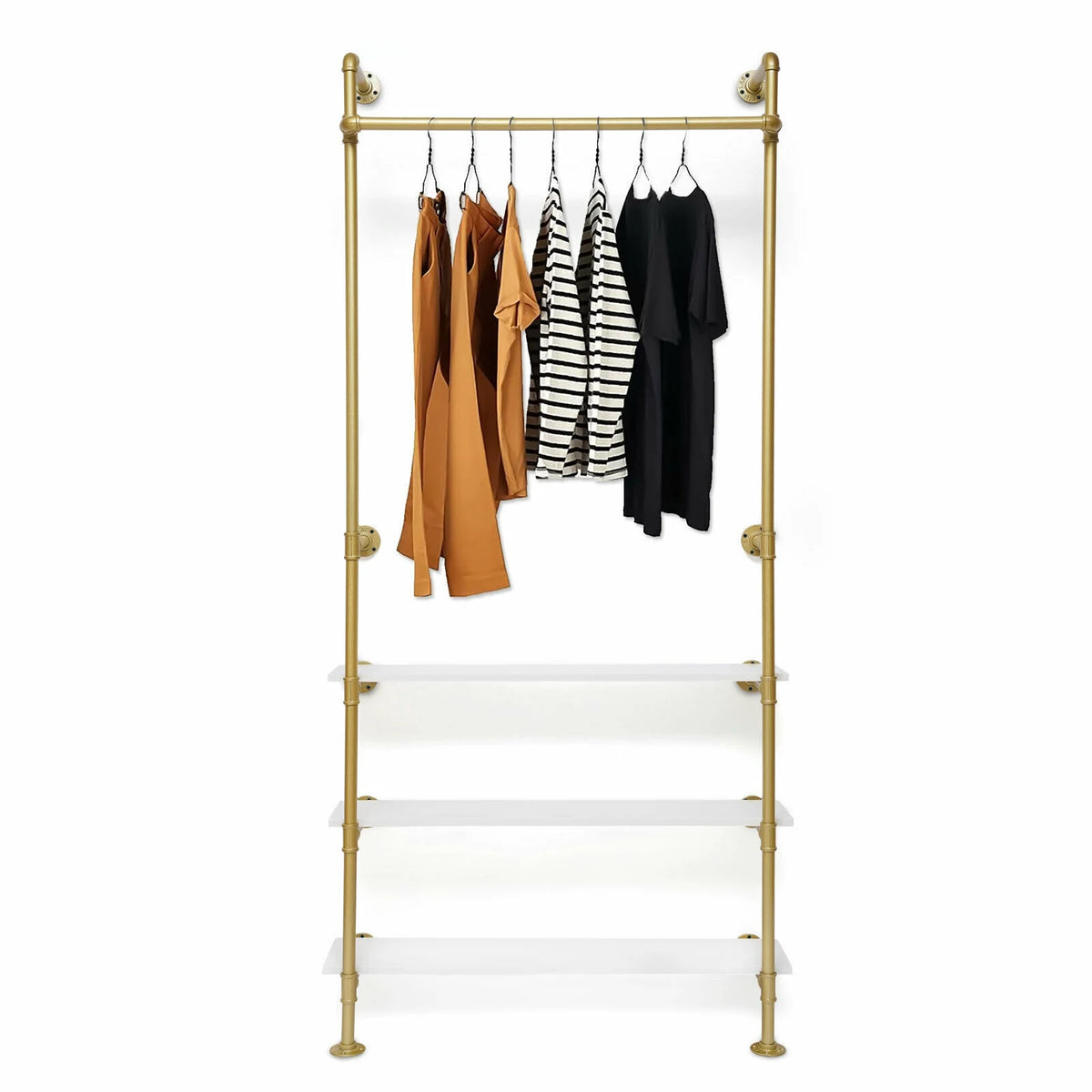 Wall Mounted Garment Rack Gold A631