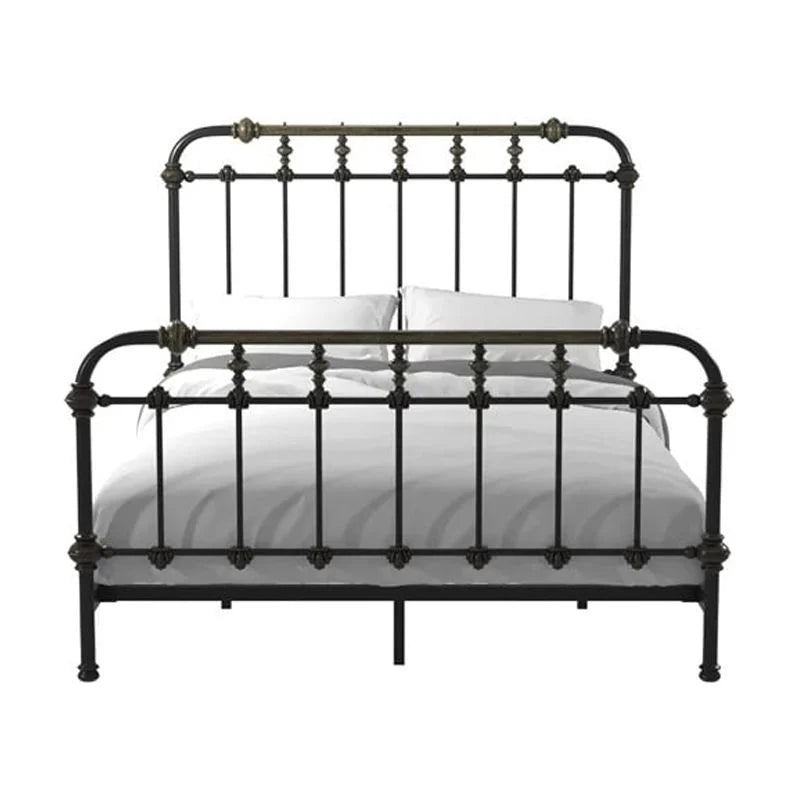 King Metal Spindle Bed Antique Black G303978