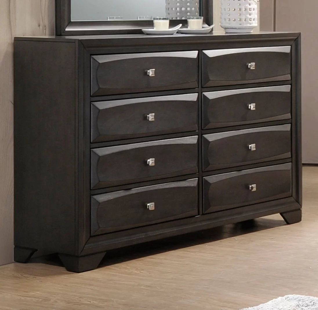 Queen Size 4pc Bedroom Furniture Set with Dresser Mirror Nightstand N904629