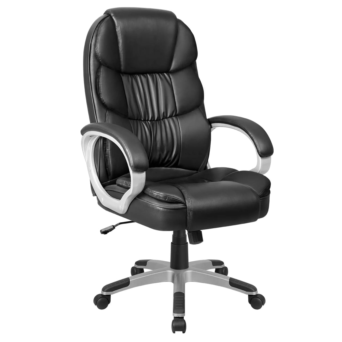 Black Faux Leather Executive Office Chair with Armrests I6172