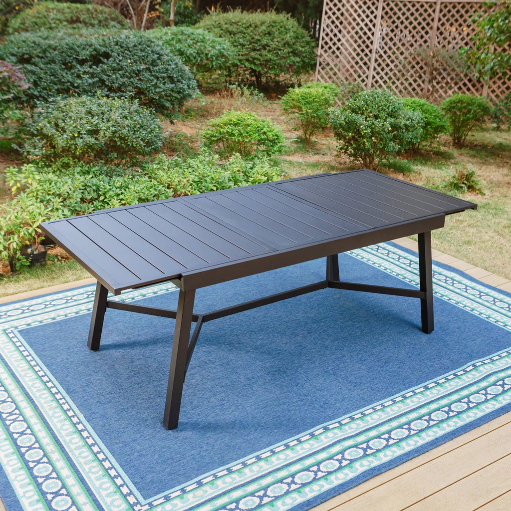 9-Piece Black Outdoor Dining Set with Expandable Table C1930