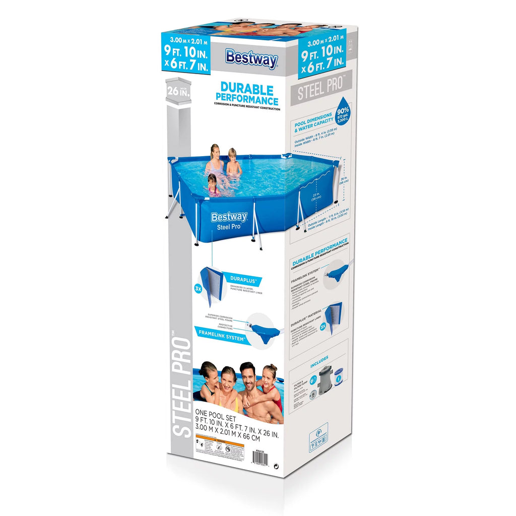 Steel Pro Rectangular Above Ground Swimming Pool Set A560