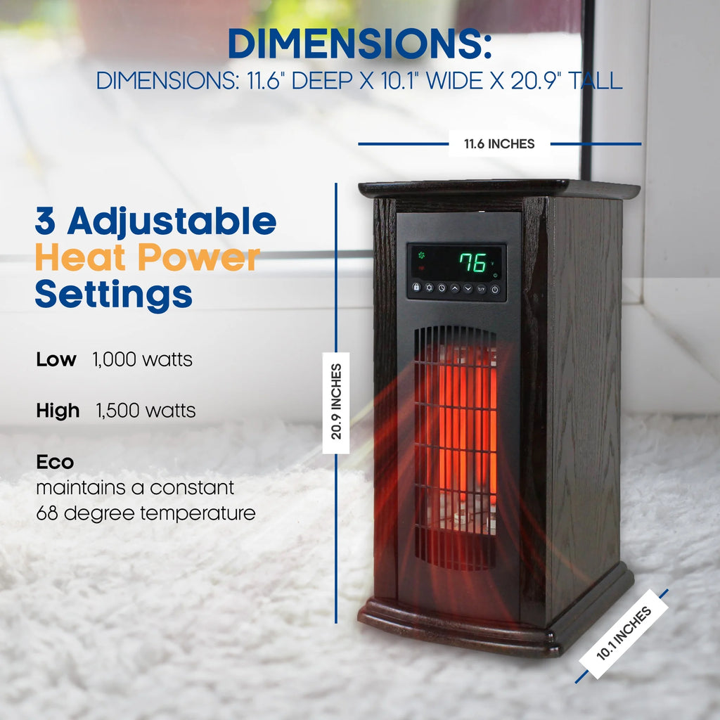 1500 W 21" Electric Infrared Quartz Tower Space Heater D3061