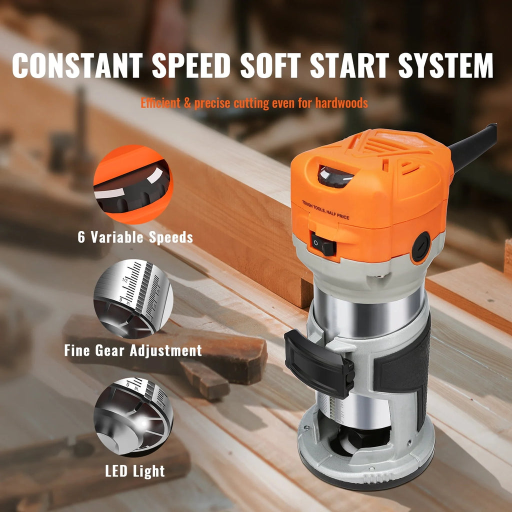 120V 800W 6 Speed 30000RPM Wood Trimmer Router S1962