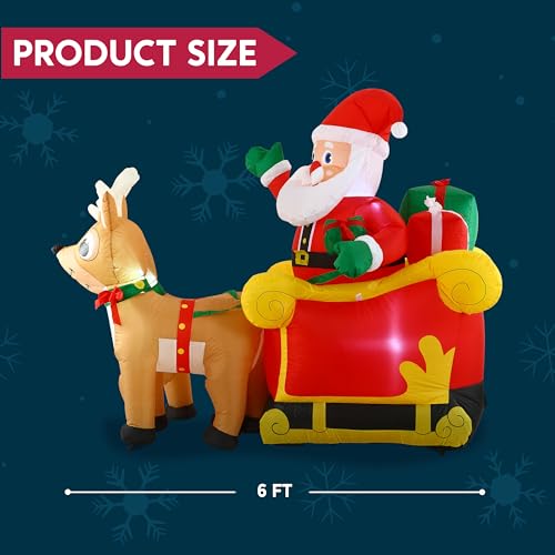 6 FT Inflatable Christmas Yard Decoration with Built-in LED Z893
