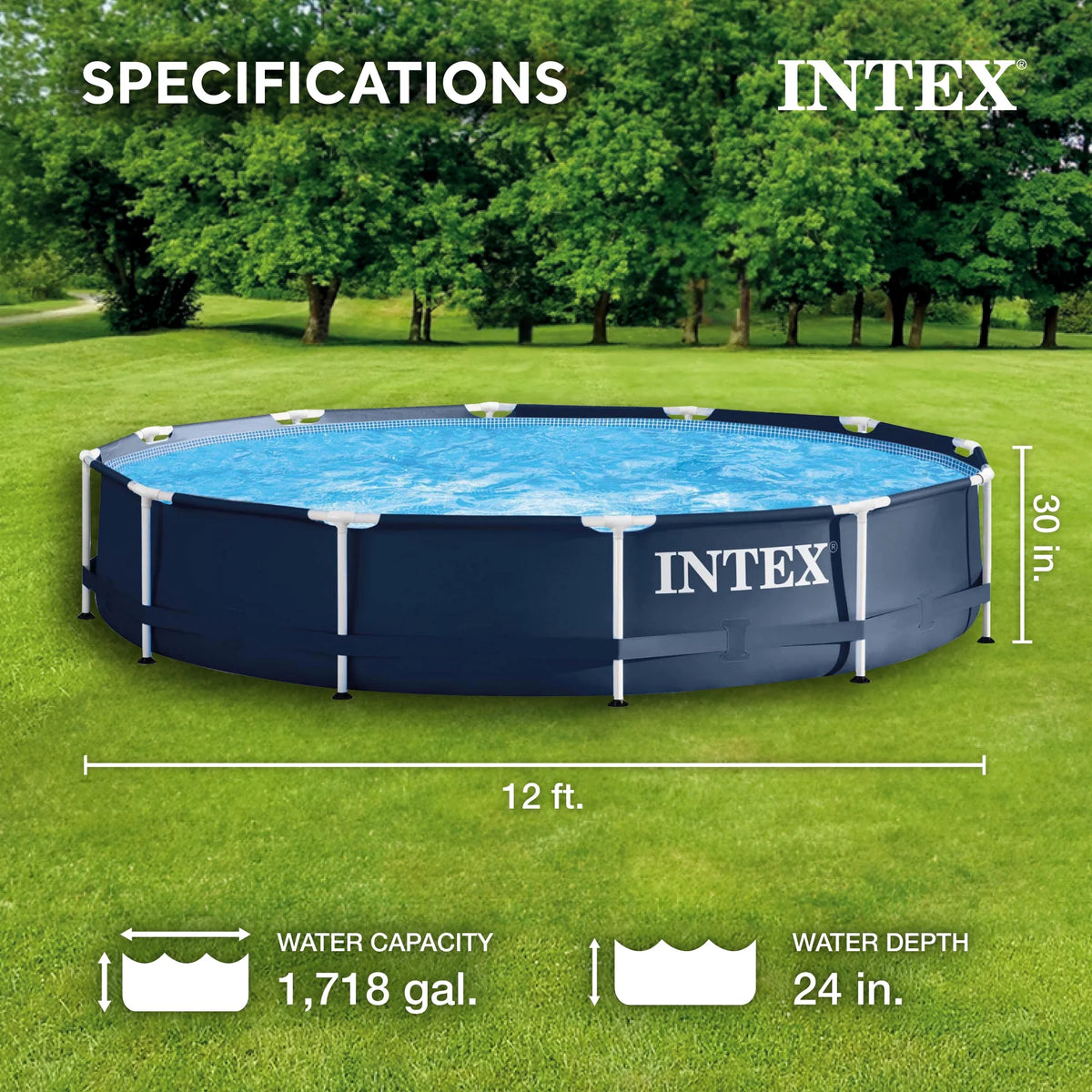Metal Frame Above Ground Swimming Pool with Pump G15726