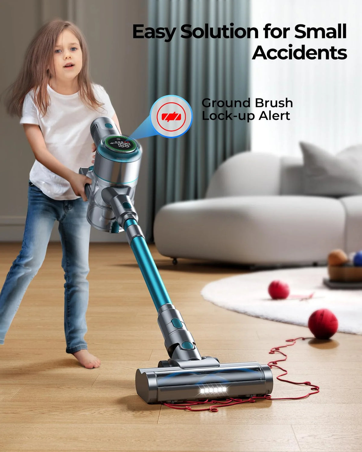 Cordless Stick Vacuum Cleaner 60Mins 450W 33KPa Lightweight C7318
