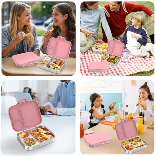 Stainless Steel 3-Compartment Leakproof Lunch Box W80493