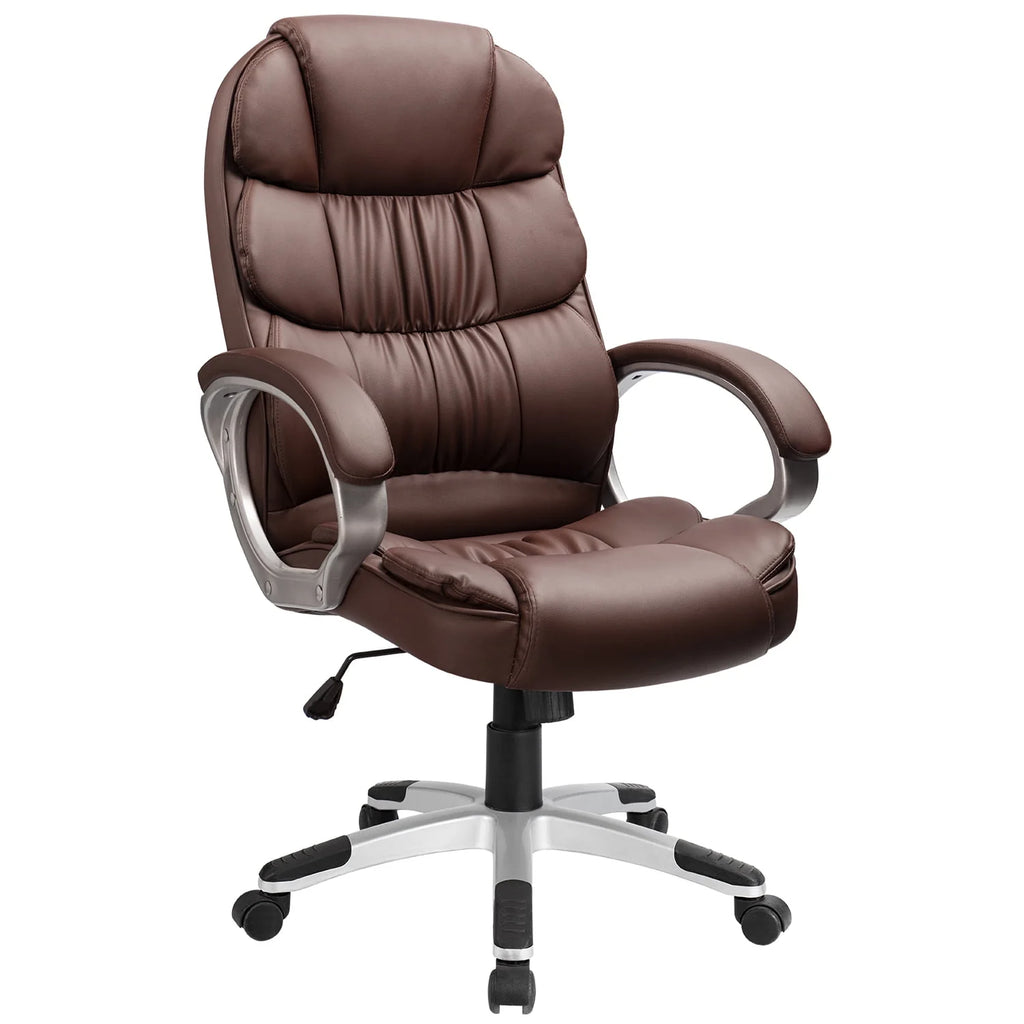 Black Faux Leather Executive Office Chair with Armrests I6172