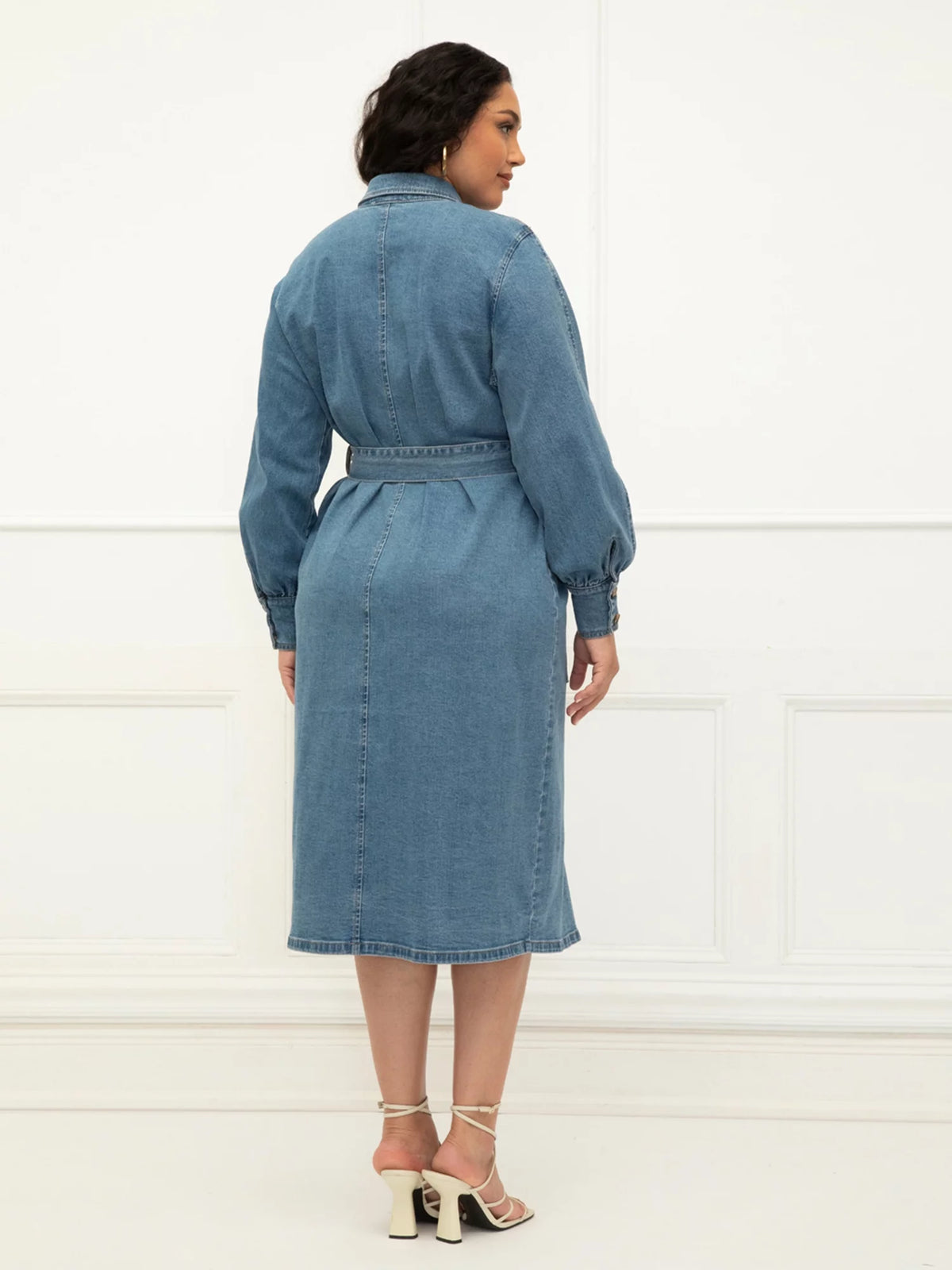 Plus Size Denim Utility Dress A37559