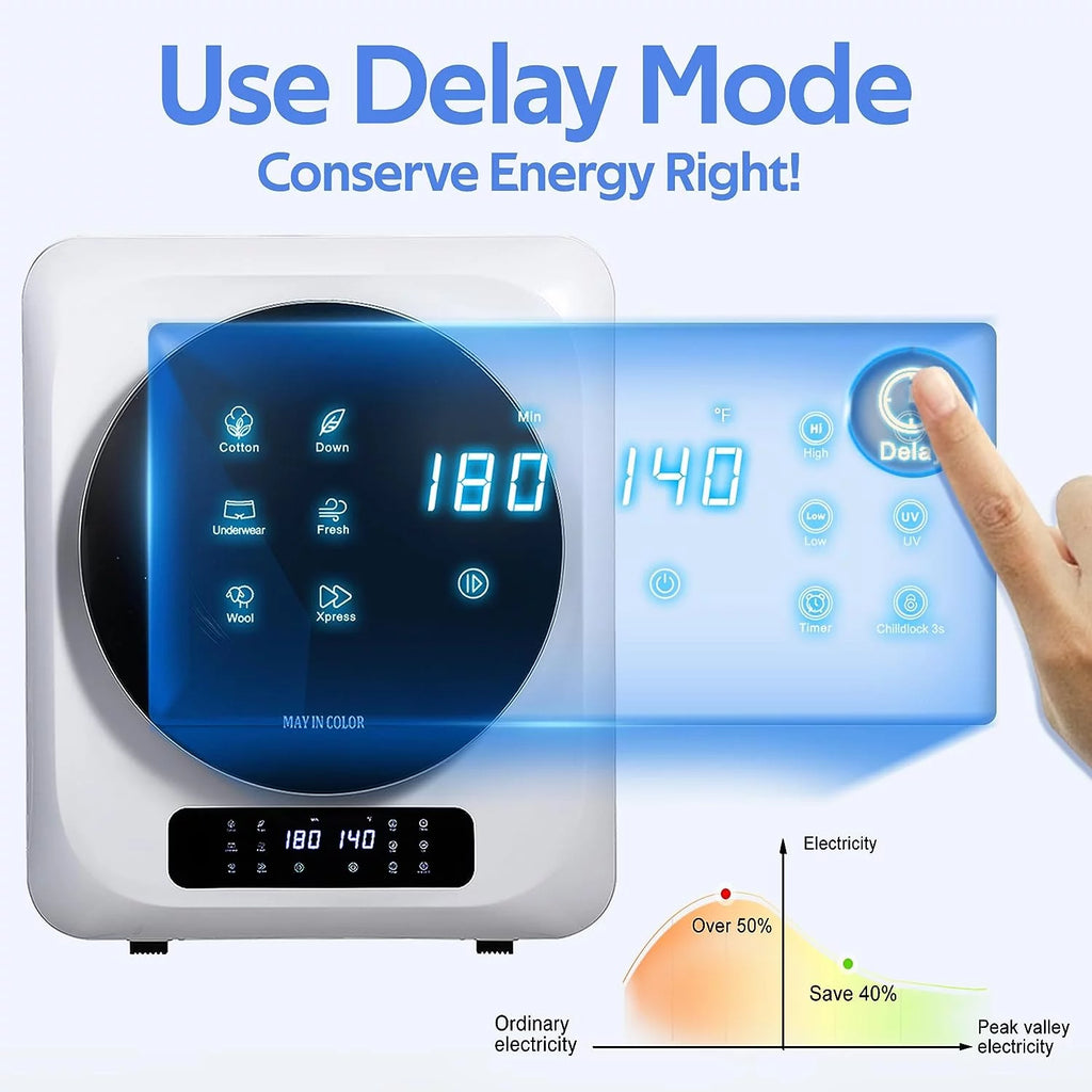 Portable 120 V Electric Dryer with Smart Moisture Sensor, 8.8 lbs, White B606816