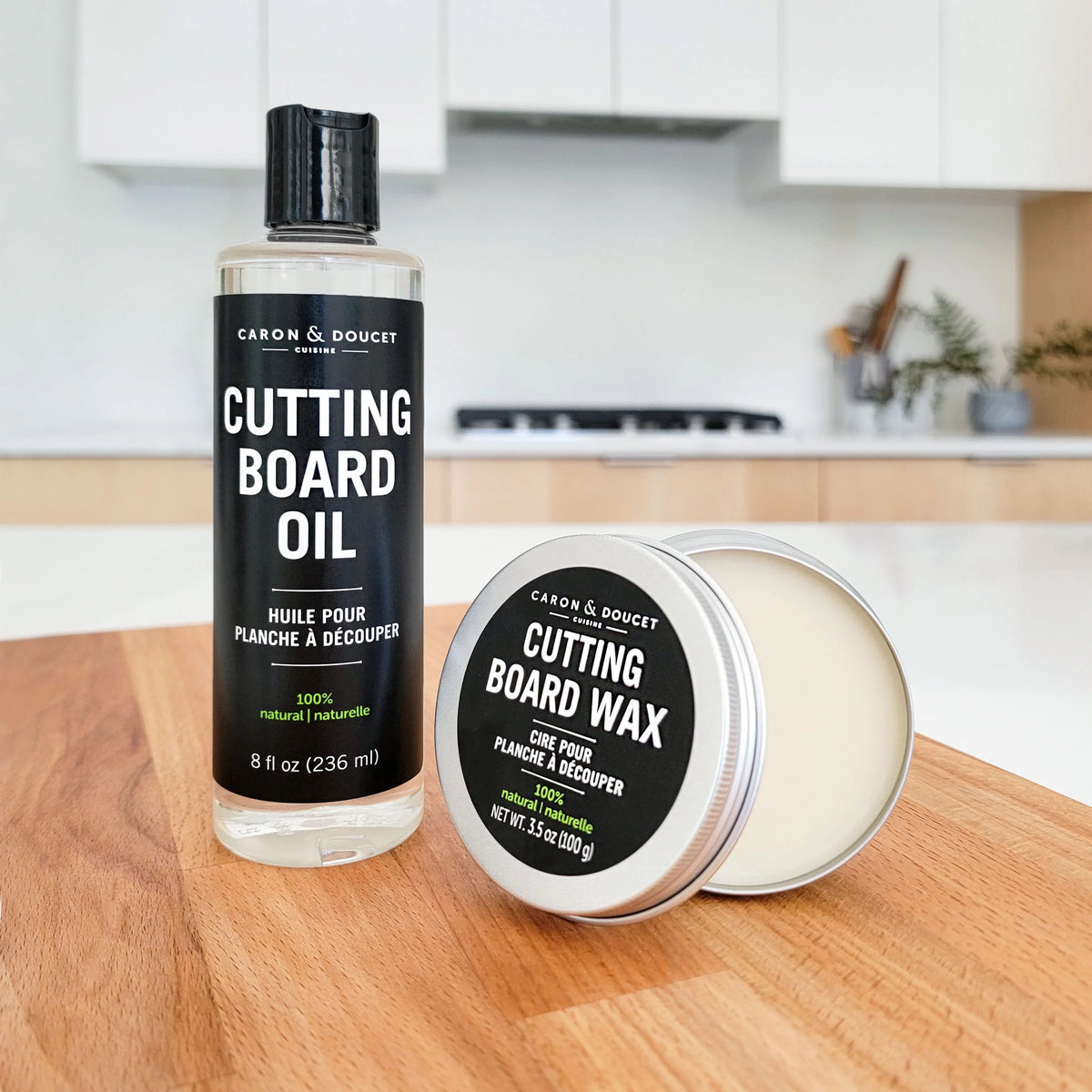 Cutting Board & Butcher Block Conditioning Oil & Wood Finishing Wax Bundle N29709