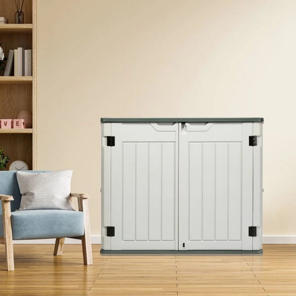 260 Gallon Waterproof Lockable Off-White Outdoor Storage Deck Box X811