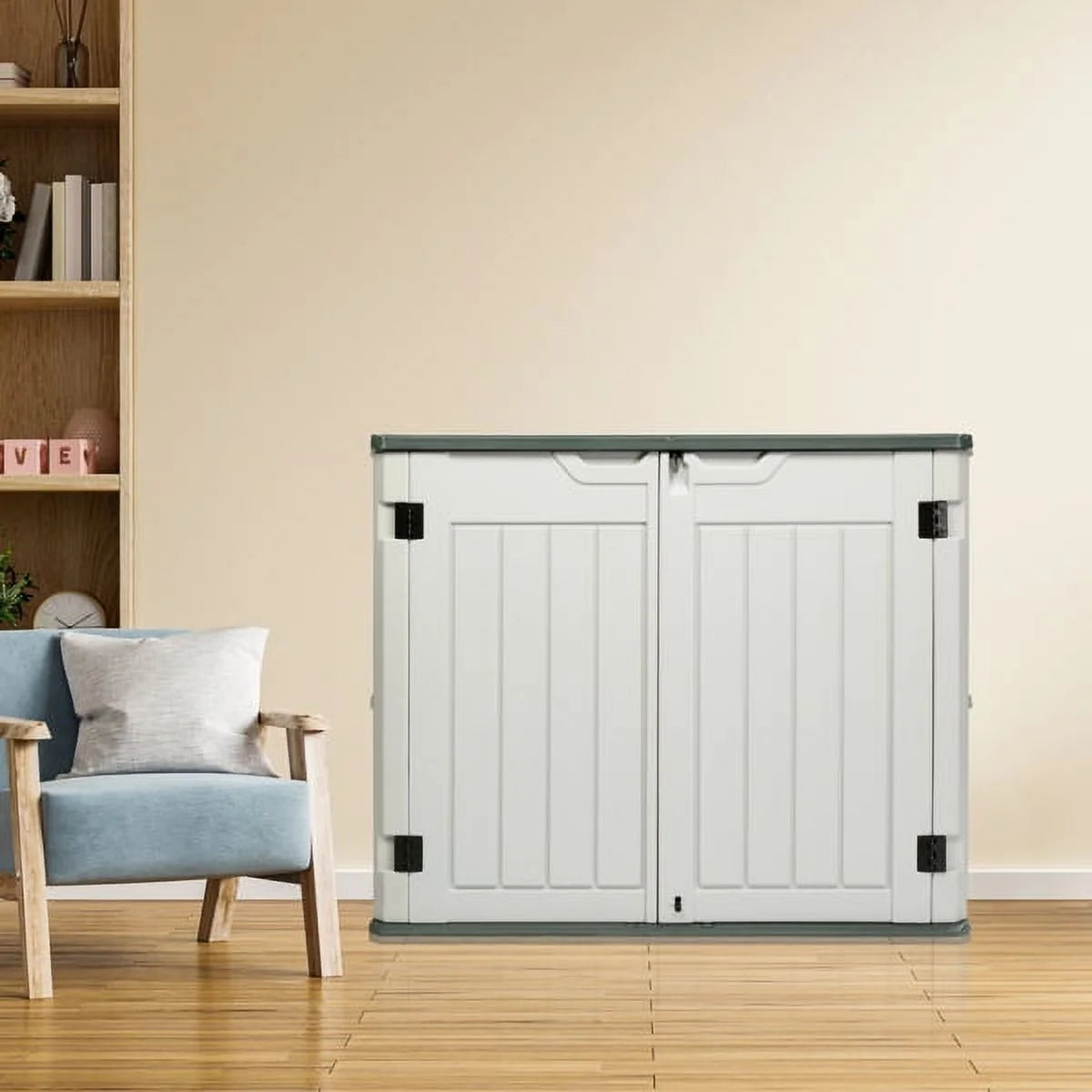 260 Gallon Waterproof Lockable Off-White Outdoor Storage Deck Box X811