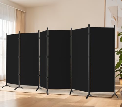Black 6 Panel 6 ft Folding Room Divider R67721