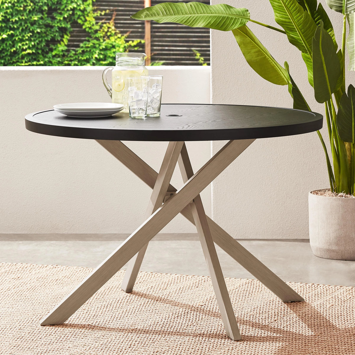 Black 5-Piece Wicker Outdoor Dining Set Y435