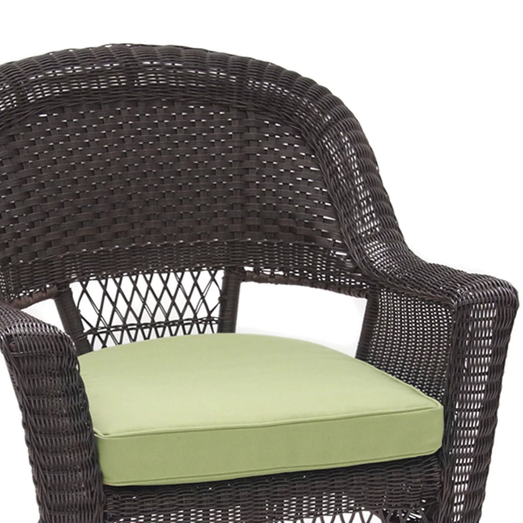 White Wicker Chair with Tan Cushion O793